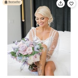 Pearl tulle robe